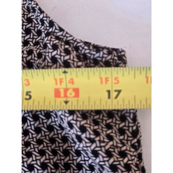 Ava Christine Womens Black White Geometric Pattern Sleeveless Blouse Medium - Picture 6 of 10